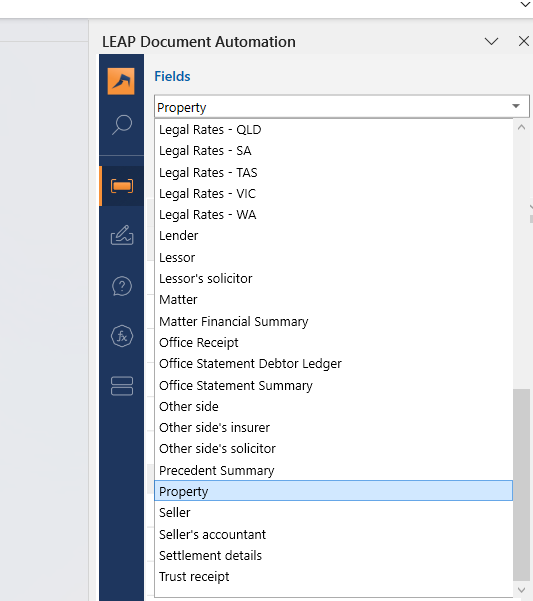 select the table type